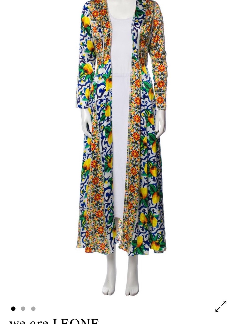 we are LEONE Yellow Silk Tent Dress - Floral Print